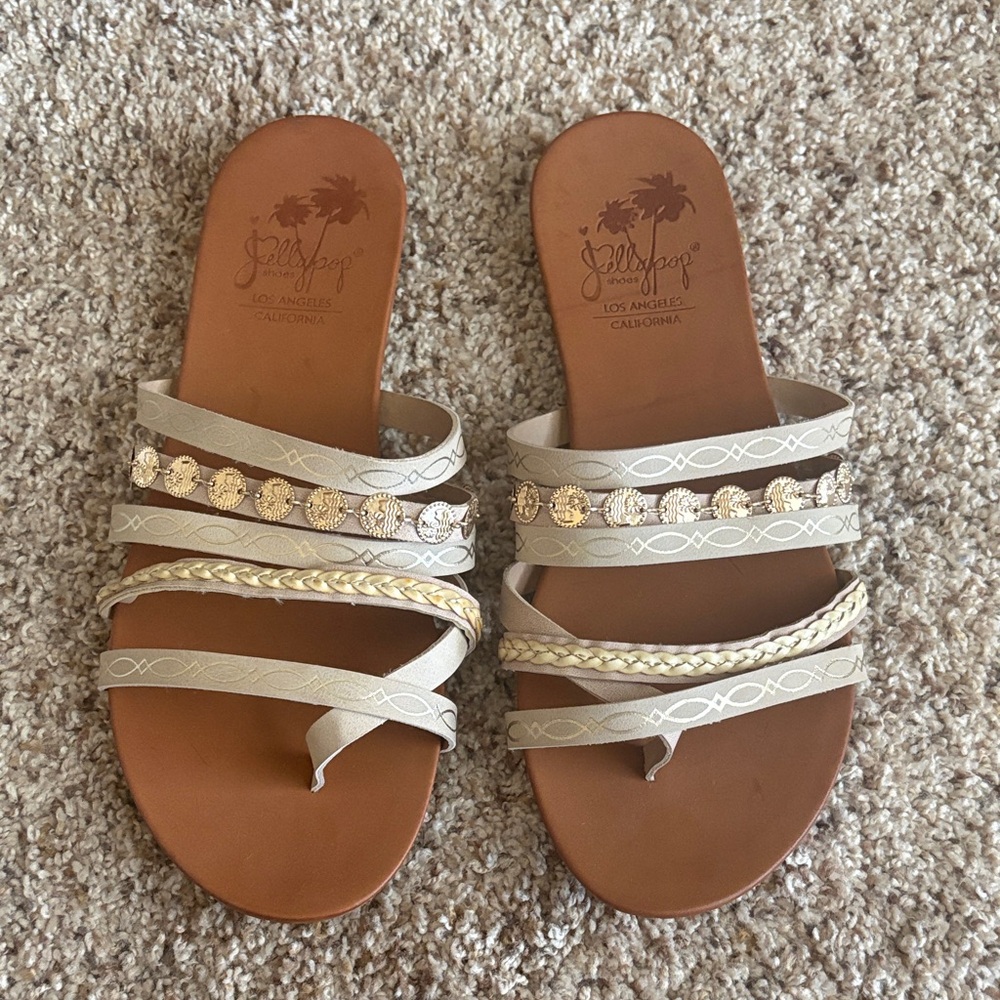 Jellypop Women's Tan Strappy Sandals